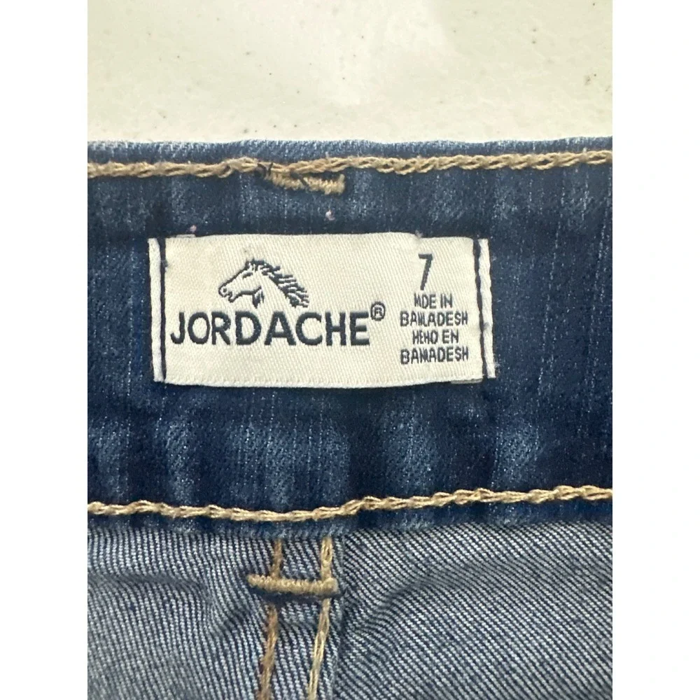 Jordache Girls Dark Wash Cuffed Denim Shorts Size 7 Double Button JZ23648C14